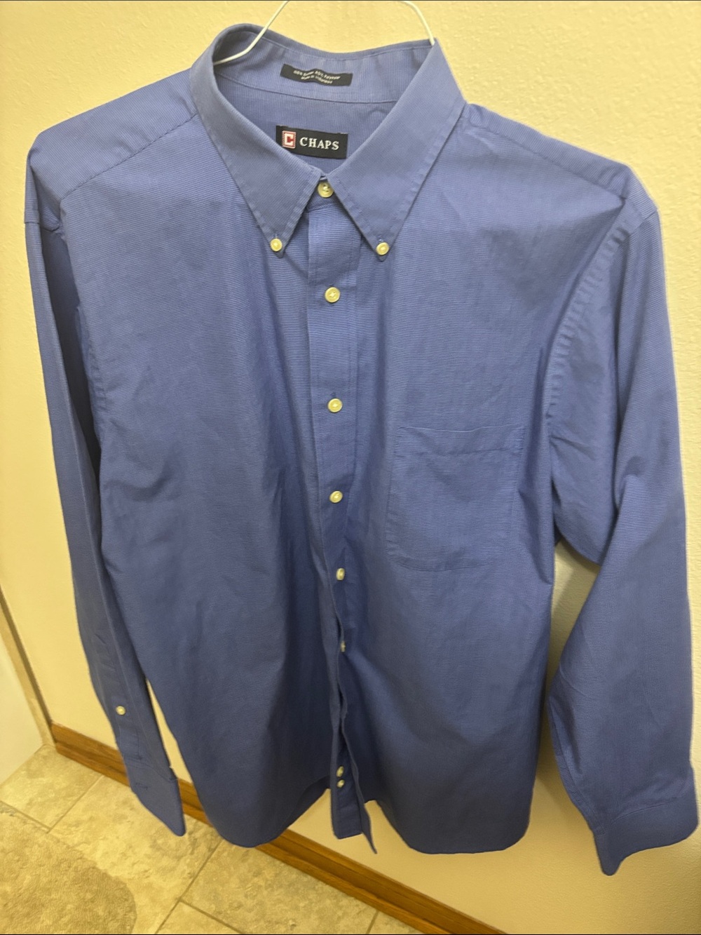 Chaps Men’s Button-Down Dress Shirt in Blue